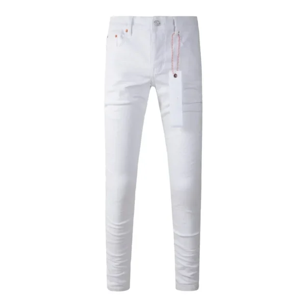 Top quality Purple ROCA Brand Jeans top Street white jeans Fashion top quality Repair Low Raise Skinny Denim pants 3