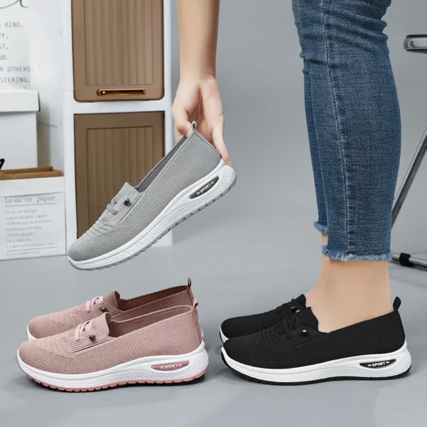 Trendy Casual Sports Shoes 2024 New Shallow Mouth Comfortable Women's Shoes Thick Sole Anti Slip Tie Up Zapatos De Mujer Sneaker 6