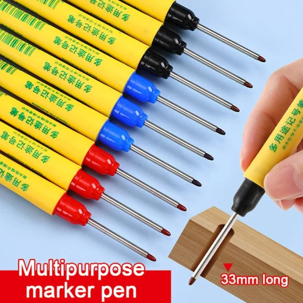 33mm Marking Pen Waterproof and Colorfast Ceramic Tile Wood Metal Deep Hole Long Head Marking Pen Woodworking Electrician Tools 1