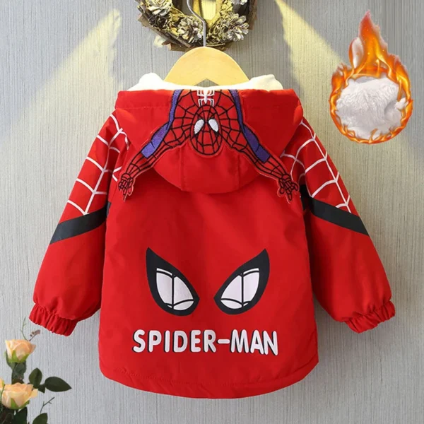 2-14 Years Boys Winter Hooded Jacket Kids Winter Coat Boy Parka Children Winter Clothing Spiderman Outerwear Can Wear Both Sides 6