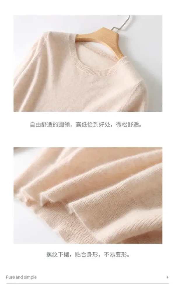 High Quality Pure Colors Spring Autumn Winter European Style Women Fashion Pullovers Knitted Cashmere Wool Sweater Lady Big Size 5