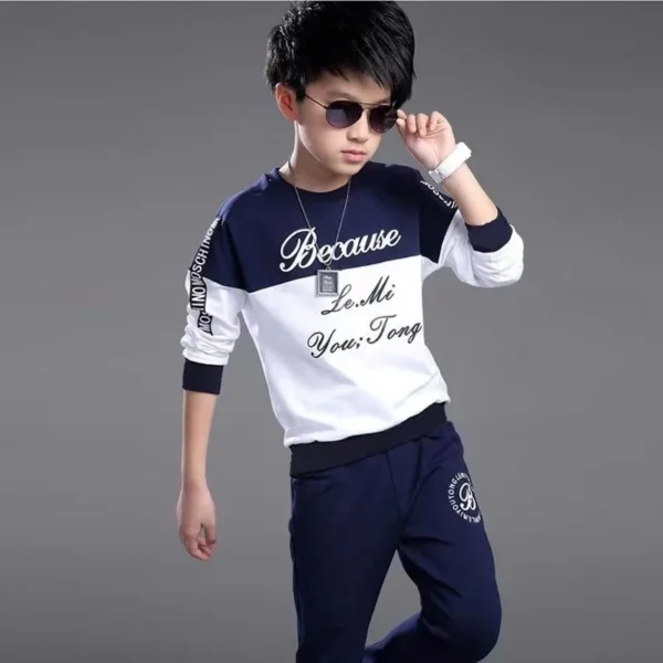 2024 New Boys Clothes Sport Suit Casual Sets Autumn Letter Children Winter Kids Tracksuit Spring + pants 5 6 7 8 9 10 11 12 year 3