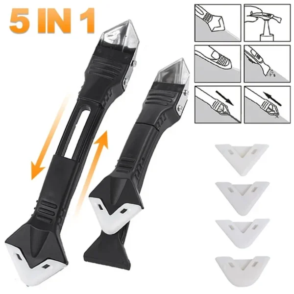 5 In 1 Silicone Scraper Sealant Smooth Remover Tool Set Caulking Finisher Smooth Grout Kit Floor Mould Removal Hand Tools Set 1