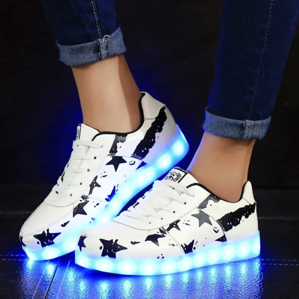 Luminous Sneakers for Women Casual Shoes Led Glowing Shoes for Men Fashion Flat Running Sneakers LED Rechargeable Couple's Shoes 4