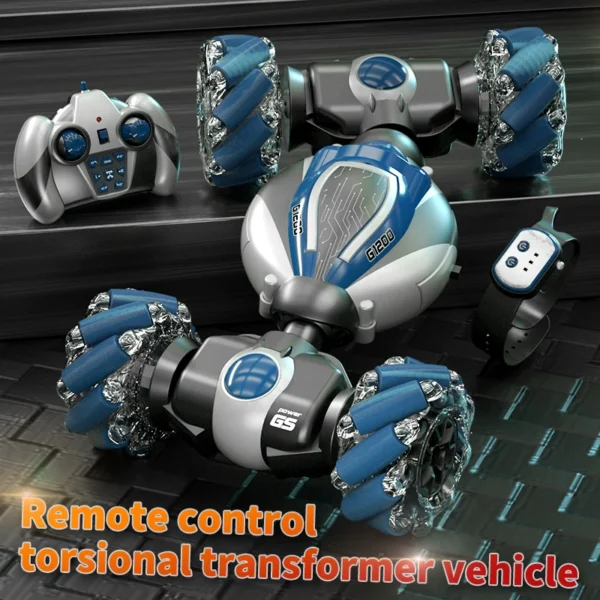 2.4G Mini Gesture Induction Twist Car Light Electric RC Toy Deformation Car Kid Drift Stunt Remote Control Off-road Vehicle 1