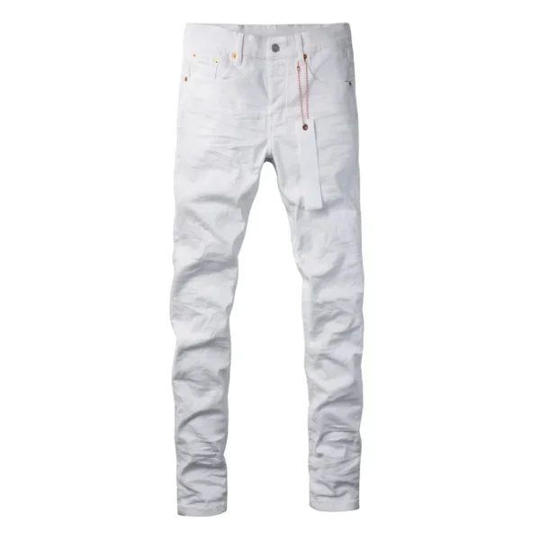 Top quality Purple ROCA Brand Jeans top Street white jeans Fashion top quality Repair Low Raise Skinny Denim pants 1