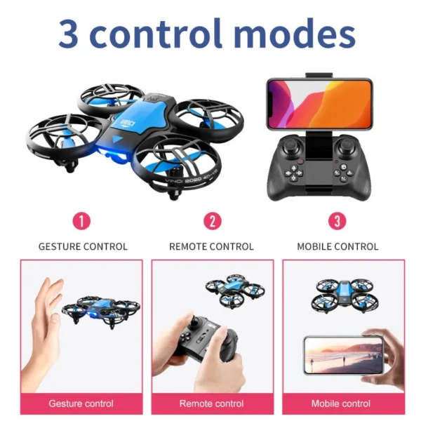 V8 Mini Drone 4k Profession HD Wide Angle Camera 1080P WiFi FPV Drones Height Keep Remote Control Helicopter Gift Toys 4