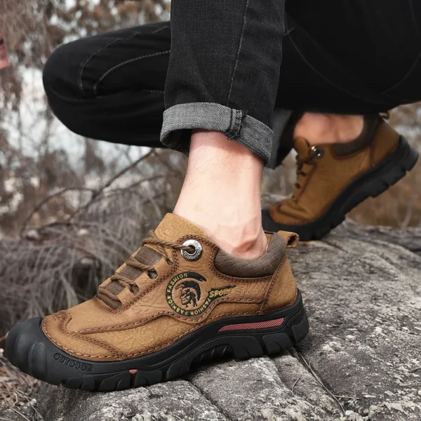 New Outdoor Camping Hiking Shoes Men Genuine Leather Sports Sneakers Man Travel Casual Shoes Leisure Walking Climbing Men's Foot 2