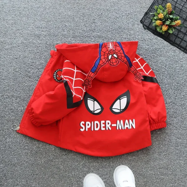 Children's Hooded Coat Boys' Baby Spring Clothes 2022 New Hero Spiderman Handsome Charge Jacket 3