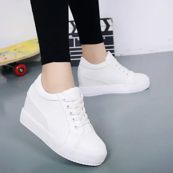 New White Hidden Wedge Heels Sneakers Casual Shoes Woman High Platform Shoes Women's High Heels Wedges Shoes for Womenbn 1