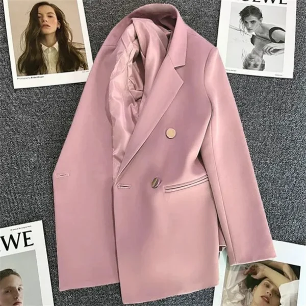 Spring Autumn High Quality Long Sleeve Female Blazer Double Button Jacket Ladies Business Work Wear Formal Coat Women Outerwea 4