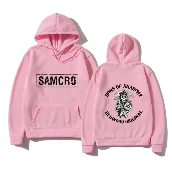 2024 New Spring Men's Hoodie Sons of Anarchy SAMCRO Double Sided Print Sweatshirt Men Womnen Fashion Brand Design Pullover 4