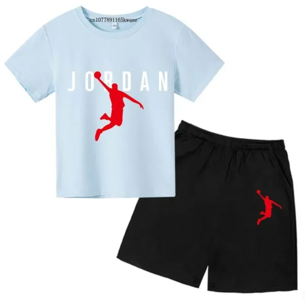 Kids Summer 2pcs Breathable Leisure Short Sleeved T-shirts+Pants Suits 3-13 Years Boys Girls Outfits Sets Children Gift Clothes 5