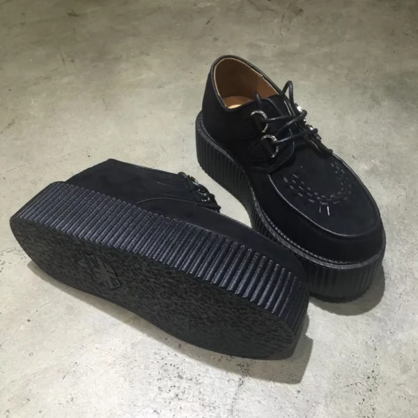 Black Harajuku Shoes Classic Lace UP High Platform Creepers Fashion Harajuku Punk Shoes Women's Casual Shoes Platform Shoes 4