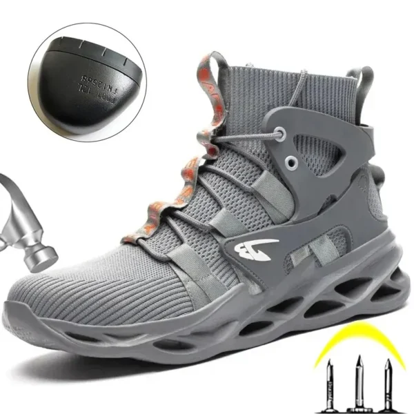 Man Safety Shoes Puncture-Proof Work Sneakers Lightweight Work Shoes Men Steel Toe Shoes Safety Boots Indestructible Shoes 1