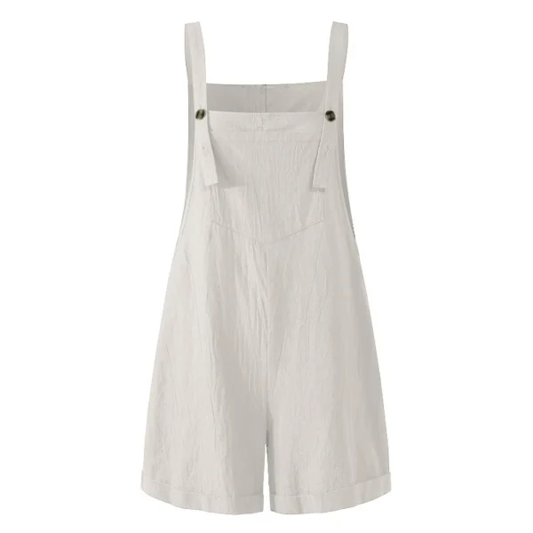 Women Jumpsuit Loose Style Overalls Boho Solid Color Square Collar Playsuits Sleeveless Rompers Summer Casual Clothes 5