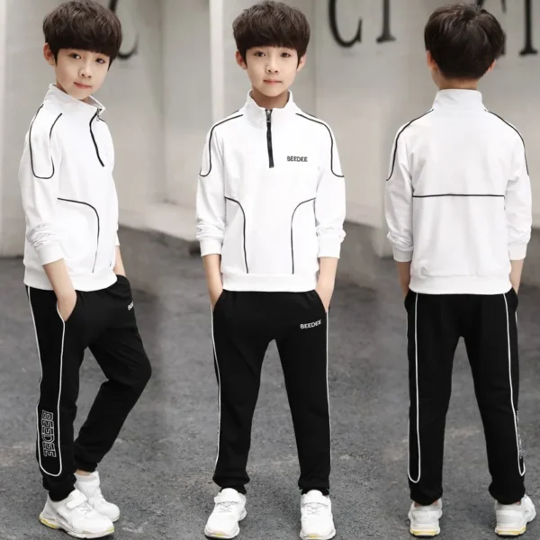 Spring Autumn Teenager Boys Clothing Sets Child Fashion Letter Sweatshirt + Pants 2Pcs Kids Tracksuit 4 5 6 7 8 9 10 11 12 Years 1