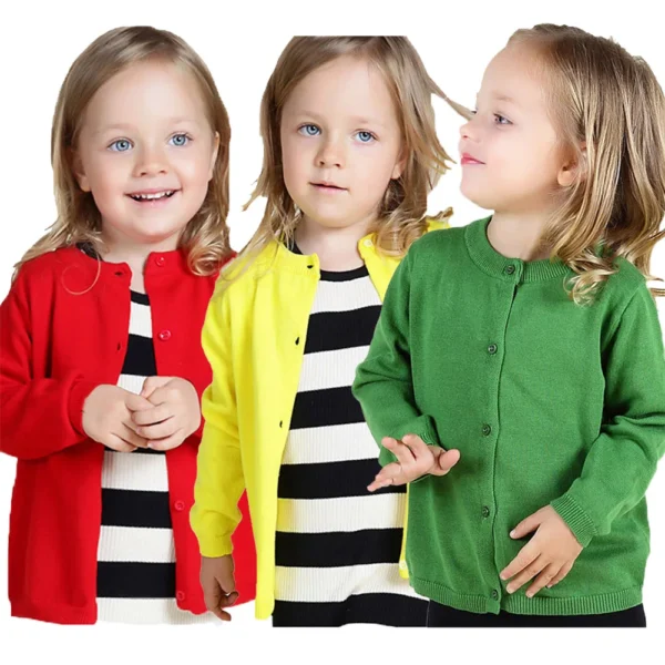 Yellow Red Sweater Cardigans for Boys Kids 0 to 1 2 3 4 5 6 7 8 9 Years Toddler Girls Sweaters Outerwear Cute Kids Knitting Coat 1