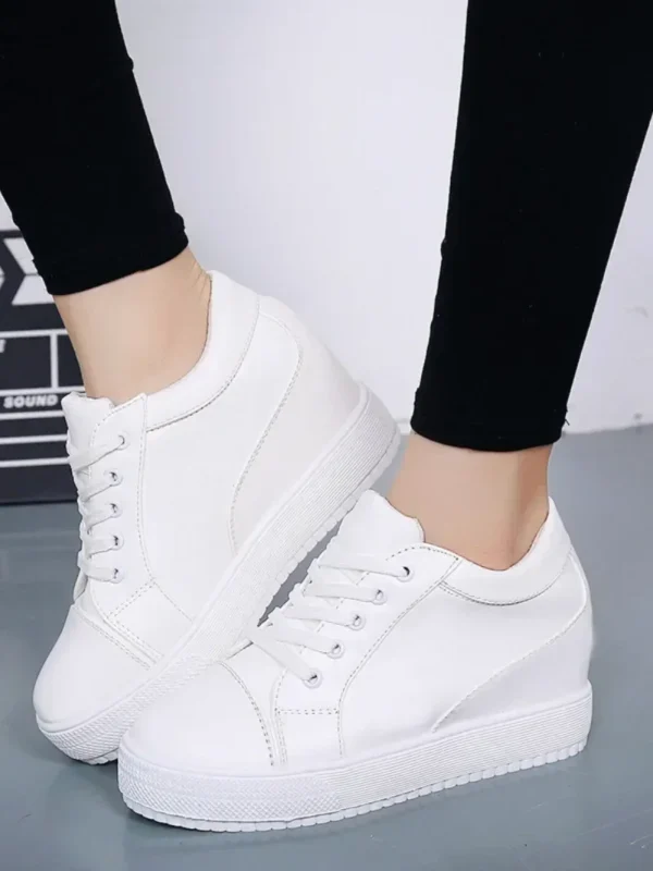 New White Hidden Wedge Heels Sneakers Casual Shoes Woman High Platform Shoes Women's High Heels Wedges Shoes for Womenbn 4