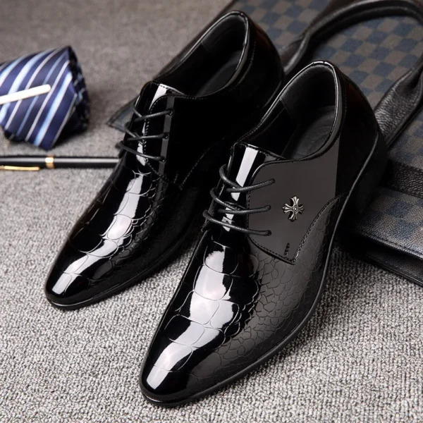 Newest italian oxford shoes for men luxury patent leather wedding shoes pointed toe dress shoes classic derbies plus size 38-48 4