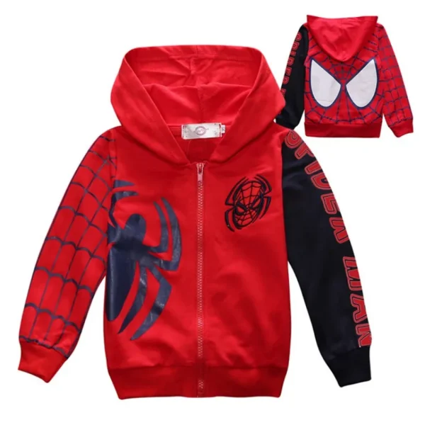 Marvel Spiderman Kids Clothes Boys Outwear Spring Autumn Children's Outing Hooded Coat Superhero Zipper Jacket Clothing 1