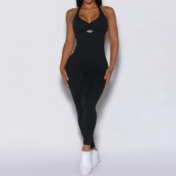 Sexy Cross Backless Scrunch Sport Jumpsuits Monkeys Women Sportswear One Piece Gym Yoga Workout Clothing Female Fitness Overalls 4