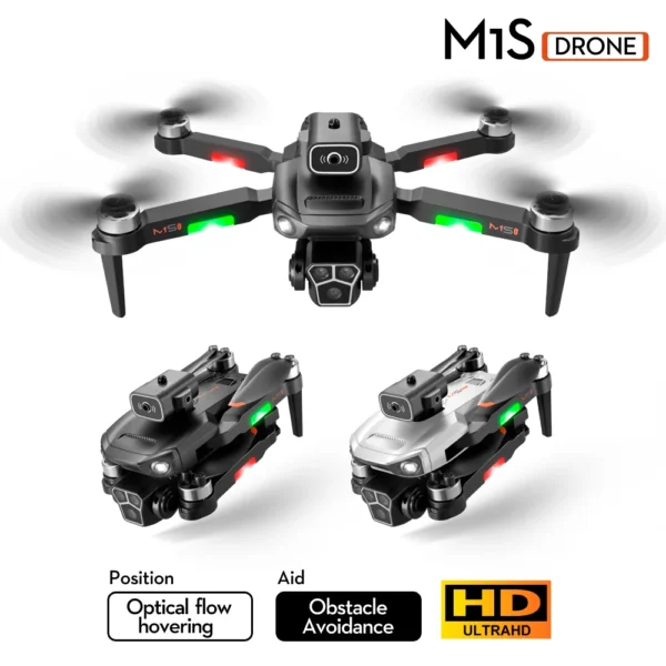 New M1s Mini Drone 4K Professinal Three Camera Wide Angle Optical Flow Localization Four-way Obstacle Avoidance RC Quadcopter 1