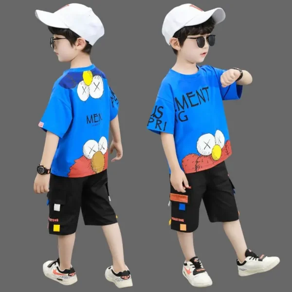 Boys Teen 6 8 9 10 12 Year Clothing Sets Summer Casual Outfit T-shirt + Pants Boys Clothes Children Clothing Suit Kids Tracksuit 3