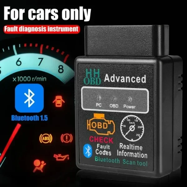 Bluetooth-Compatible Car OBD2 Scanner Elm327 V1.5 Code Reader OBDII Diagnostic Tool Diagnosis Scanner for Android IOS Windows 2