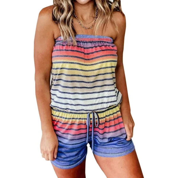 Jumpsuit Women Summer 2022 Womens Sleeveless Beach Short Jumpsuit Strapless Summer Romper Casual Beach Wear Mono Mujer Verano 2