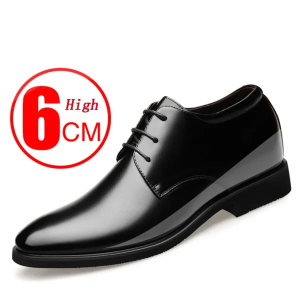 2023 Newly Men's Cowhide Leather Shoes Size 37-43 6CM Increasing Britis Leather Office Shoes Man Height Leather Shoes 1