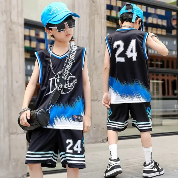 Child Quick-drying Basketball Jersey Suit Boy and Girls Shirt Sportswear Tracksuit Kids Team Training Uniform Children Clothings 2