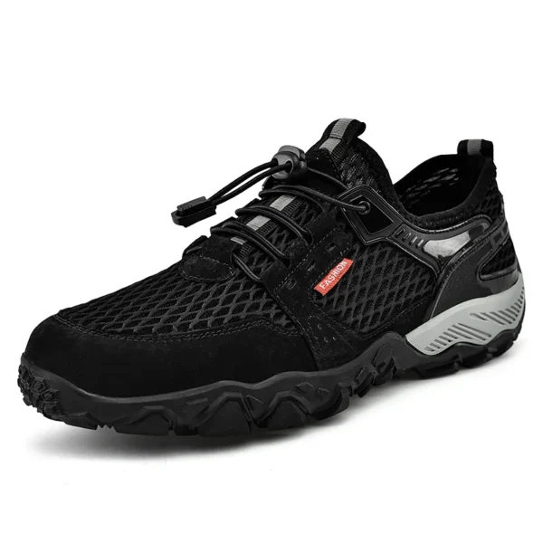 Men Soft Casual Shoes Summer Breathable Mesh Sneakers Light Black Hike Footwear Walking Shoes Outdoor Sport Shoes Male Gym Shoes 3