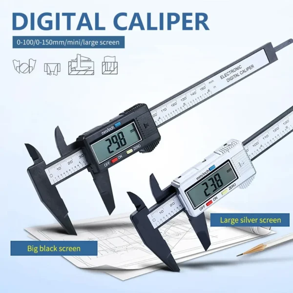 Digital Caliper Electronic Plastic Calipers Vernier Measuring Tools Carpentry Tool Ruler Large Screen Pachometer Digital Caliber 1