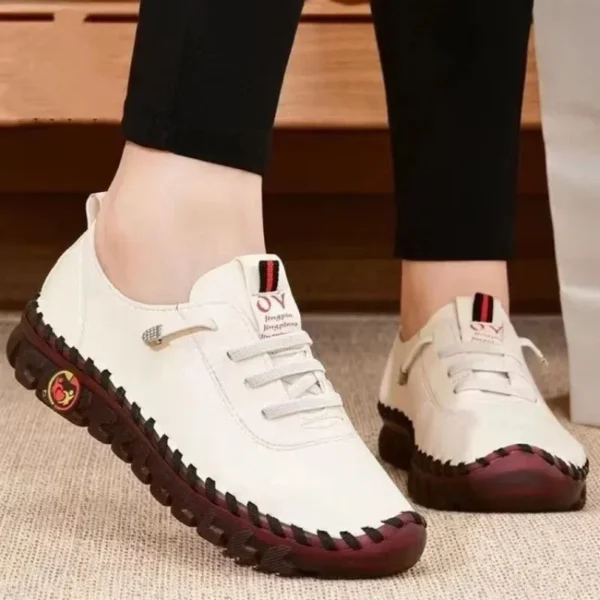 Hot Sneakers for Women's Shoe Lace Up Leather  Platform Loafers Spring Casual Mom Flat Shoe Mujer Zapatos Chaussure Femme 3