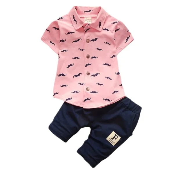 Summer New Cute Boy Suit Children's Printed Short-Sleeved Printed Shirt + shorts Suit Children's Cotton Cute Baby Clothes 5