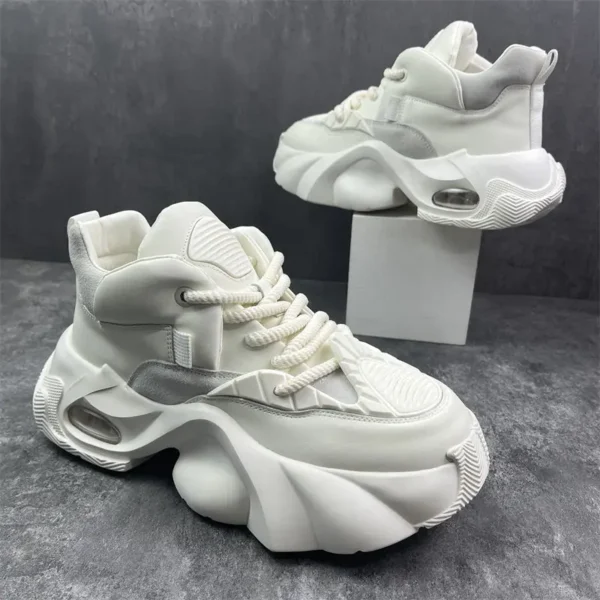 2024 Spring New Fashion Air Cushion Height Increasing Men's Retro Niche Versatile Trendy Casual Sneakers Daddy Shoes 4