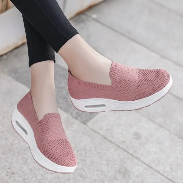 2024Womens Spring New Mesh Breathable Thick Soled Comfortable Loafers Womens Outdoor Casual Walking Women's Sports Shoes Zapatos 4