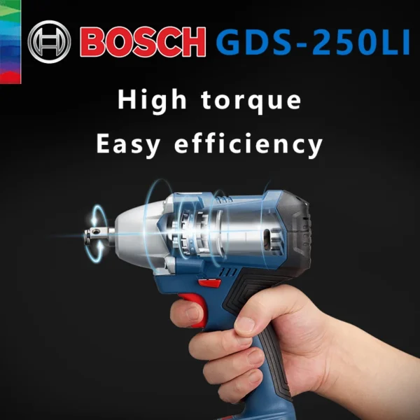 BOSCH GDS 250 LI 18V Cordless Impact Wrench Socket Bolt Nut Rechargeable Lithium Electric Wrench 250Nm Professional Power Tool 3