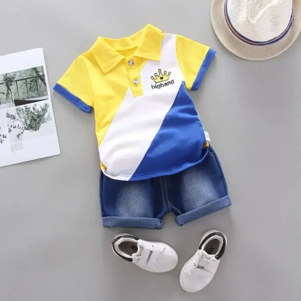 Baby Little Boy's Clothing Set Summer White Black Children Kid's Sport Suit Toddler Boys Formal Clothes Sets 1 2 3 4 5 Years 5