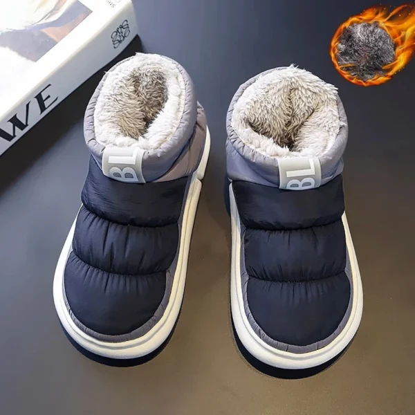 Snow Boots for Men Winter Comfotable Cotton Shoes Lightweight Waterproof Warm Cotton Shoes EVA Thick-soled Flat Shoes for Men 2