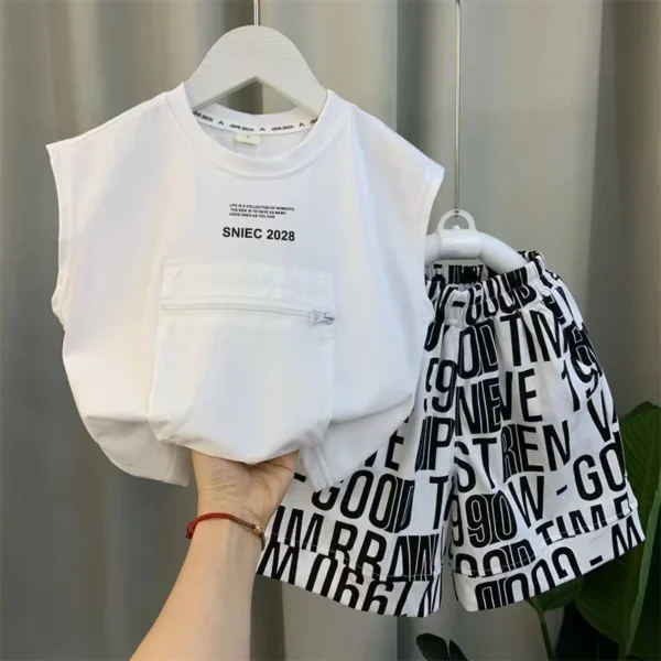 2024 Summer Casual Baby Boy Clothes Sets Kid Boys Shirt with Pocket Shorts Outfits Clothing 2 3 4 5 6 7 Years 2