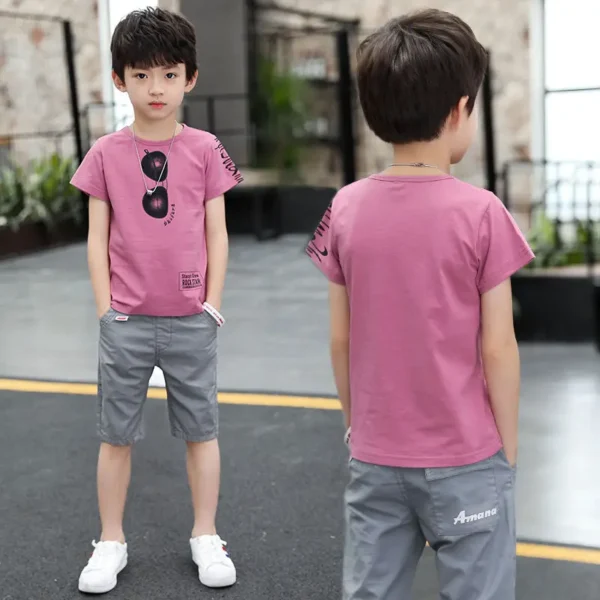 2024 summer Teenager Boys Clothes Casual Outfit Kids Tracksuit Child t shirt + shorts hot pant 4 5 6 7 8 9 10 12 11 13 14 Year 3