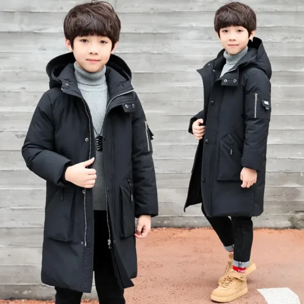 -30 degree children clothing boy clothes warm winter down cotton jacket Hooded coat Teen thicken outerwear kids waterproof parka 4