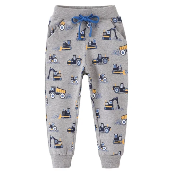 Jumping Meters New Arrival Excavators Boys Trousers Pants For Autumn Winter Cartoon Characters Print Fashion Baby Sweatpants 1