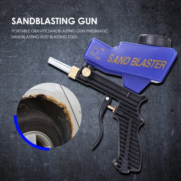 Pneumatic Blasting Gun Set Sandblasting Adjustable Machine Rust Device Gravity Spray Sand Powerful Jet Pistol Professional Tool 4