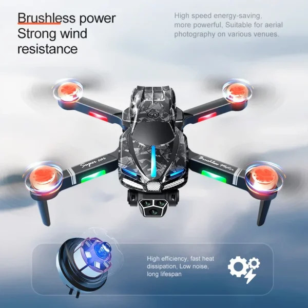 BMAD New 2024 V186 Brushless Drone Professional Three Camera HD Aerial 2.4G Photography Professional Obstacle Four-axis Toy Gift 2