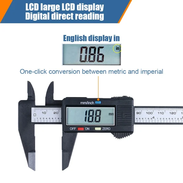 100/150mm Electronic Digital Caliper 6Inch Vernier Caliper Gauge Micrometer Measuring Tool Pachometer Digital Ruler with Battery 4