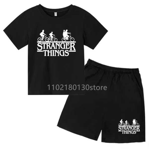 Summer Boys Girl Cotton Hugo T-Shirt Set Children Clothes Kids Short Sleeve T Shirt Shorts Tracksuit Sports Suit 2 Piece Sets 1