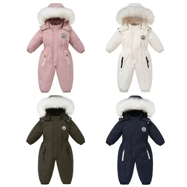 -30 Winter Baby Clothes Thicken Warm Romper plus fleece Jumpsuit Snowsuits Girl Boy Hooded Jackets Ski Suits Kids Coat Outerwear 4